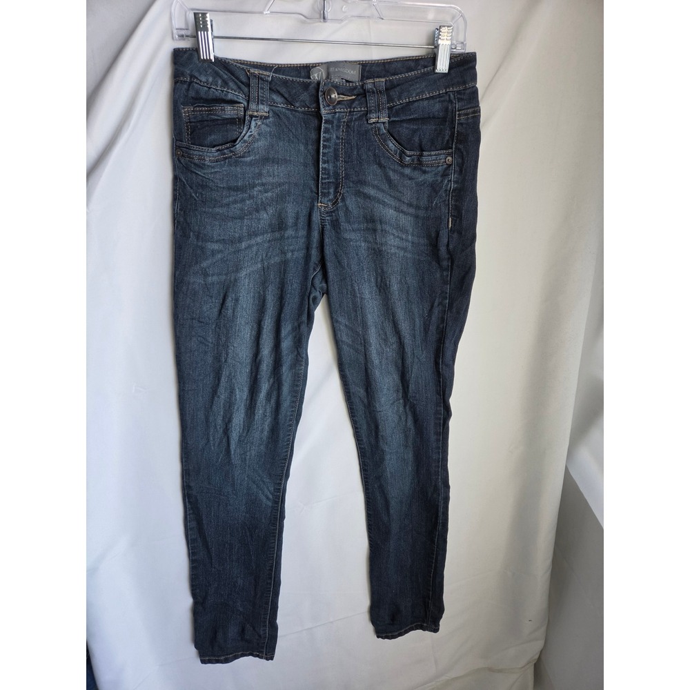 Wit & Wisdom Ab-solution Jeans Womens Blue Dark Wash Skinny Mid Skinny